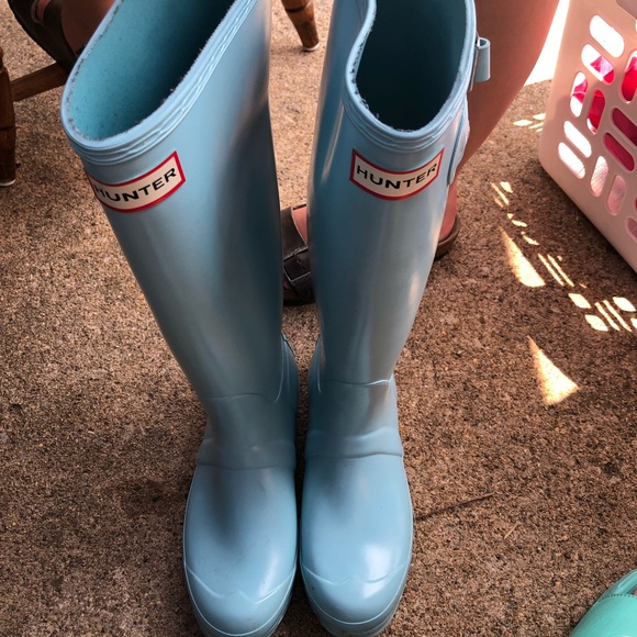 Authentic hunter Tiffany blue rain boots size 6 - Picture 1 of 1